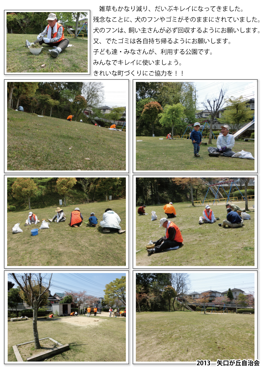 201304_ｸﾞﾘｰﾝ隊（緑化ﾌﾞﾙｰﾌﾟ）芝生公園清掃P2